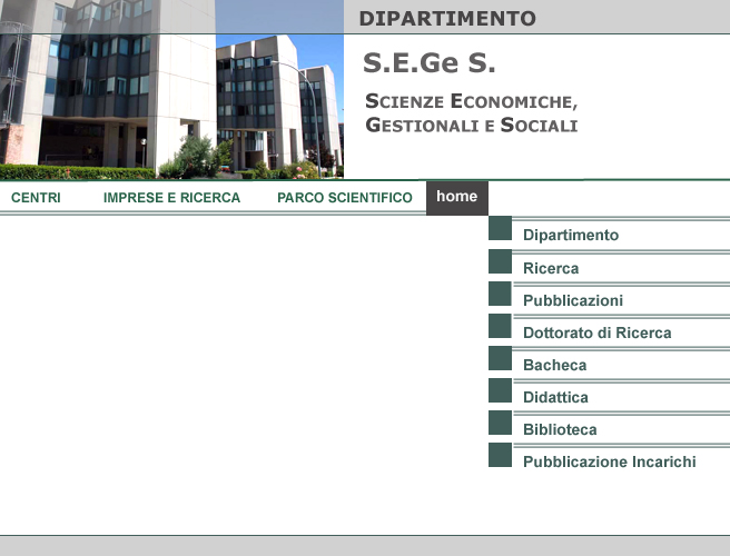 Dipartimento SEGES - Facoltà di Economia - Campobasso