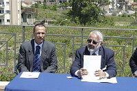 Cerimonia di consegna dei lavori per il nuovo plazzetto dello sport <br>Campobasso 19 maggio 2003 