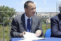 Cerimonia di consegna dei lavori per il nuovo plazzetto dello sport <br>Campobasso 19 maggio 2003 