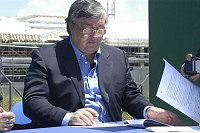 Cerimonia di consegna dei lavori per il nuovo plazzetto dello sport <br>Campobasso 19 maggio 2003 