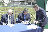 Cerimonia di consegna dei lavori per il nuovo plazzetto dello sport <br>Campobasso 19 maggio 2003 