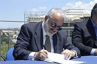 Cerimonia di consegna dei lavori per il nuovo plazzetto dello sport <br>Campobasso 19 maggio 2003 