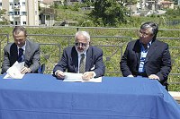 Cerimonia di consegna dei lavori per il nuovo plazzetto dello sport <br>Campobasso 19 maggio 2003 