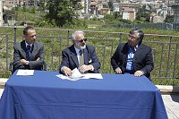 Cerimonia di consegna dei lavori per il nuovo plazzetto dello sport <br>Campobasso 19 maggio 2003 