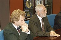 Visita presso il nostro Ateneo, alla presenza del Magnifico Rettore Prof. Giovanni Cannata, delegazione Universit� della Polonia e degli Stati Uniti  -  17/18 novembre 2003 <br>