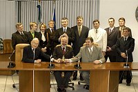 Visita presso il nostro Ateneo, alla presenza del Magnifico Rettore Prof. Giovanni Cannata, delegazione Universit� della Polonia e degli Stati Uniti  -  17/18 novembre 2003 <br>