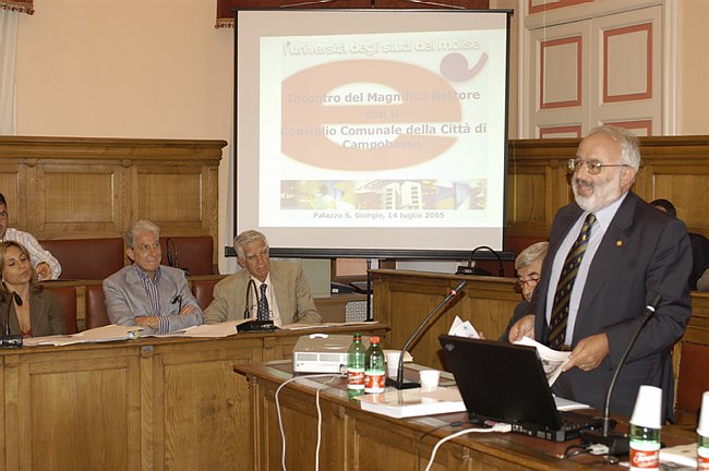 Incontro del Rettore G. Cannata con il Consiglio Comunale di CB