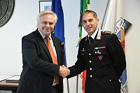 Il neo Comandante della Scuola Allievi Carabinieri di Campobasso, Bruno Capece, oggi dal Rettore, Luca Brunese.